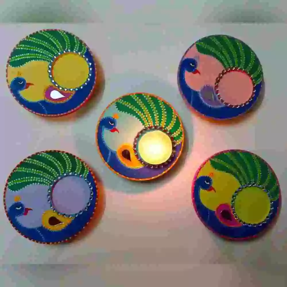 Buy peacock t-light holder pack of 5 online